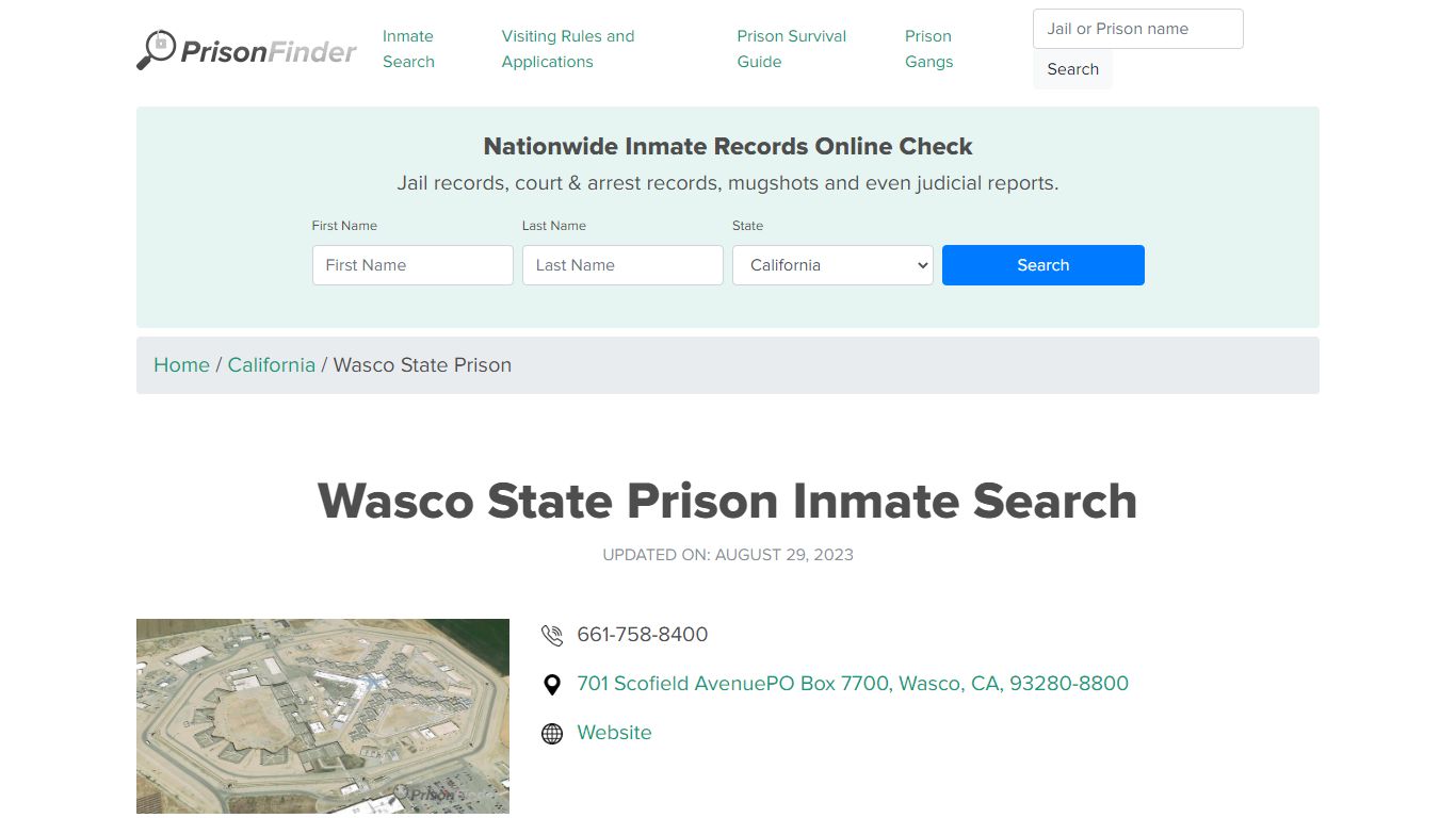Wasco State Prison Inmate Search – %authority% Offender Lookup