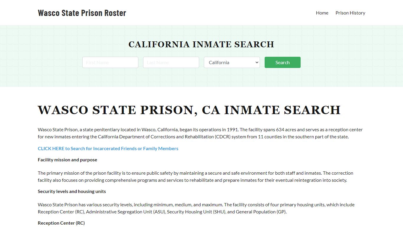 Wasco State Prison, CA Inmate Lookup, Prison Roster, FAQ