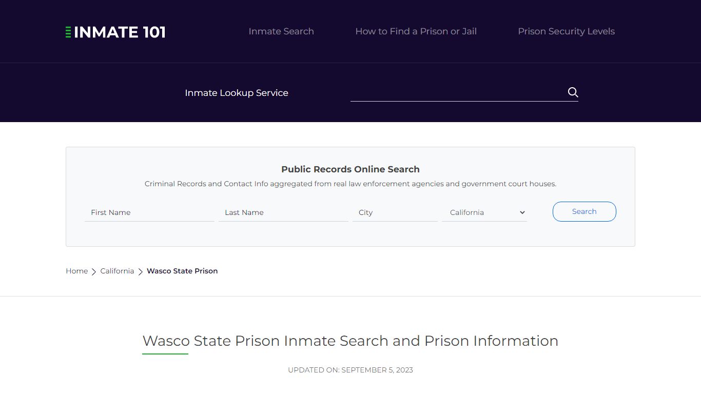 Wasco State Prison Inmate Search and Prison Information