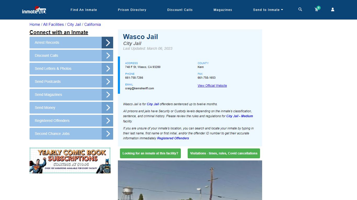 Wasco Jail | Inmate Locator
